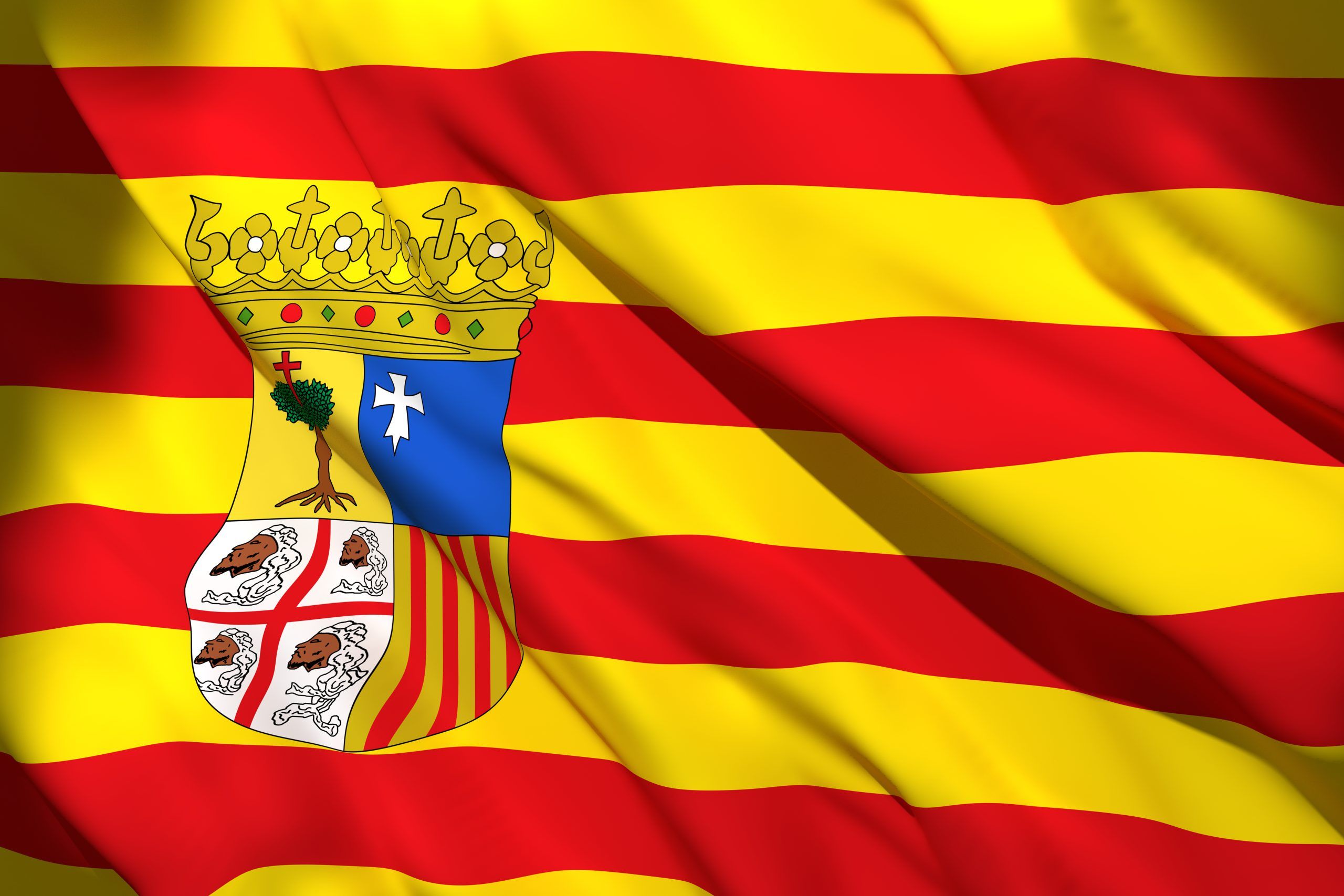 Puertas Pumolza ondea la bandera de Aragón